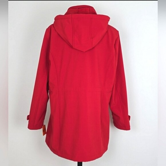 Nautica Women’s Softshell Hooded Red Zip Up Jacket Fleece Lined Size XXL - Picture 4 of 16